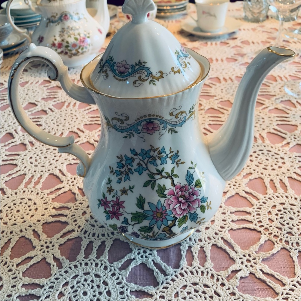 Vintage Royal Standard English Bone China Coffee Pot in Gorgeous Mandarin Patter